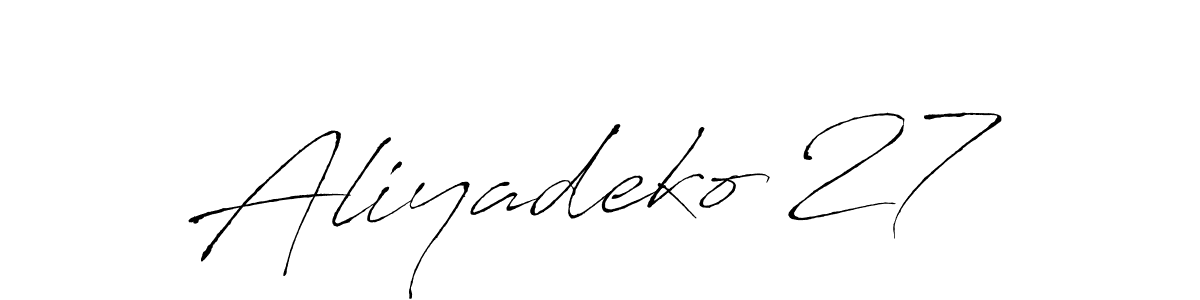 The best way (Antro_Vectra) to make a short signature is to pick only two or three words in your name. The name Aliyadeko 27 include a total of six letters. For converting this name. Aliyadeko 27 signature style 6 images and pictures png