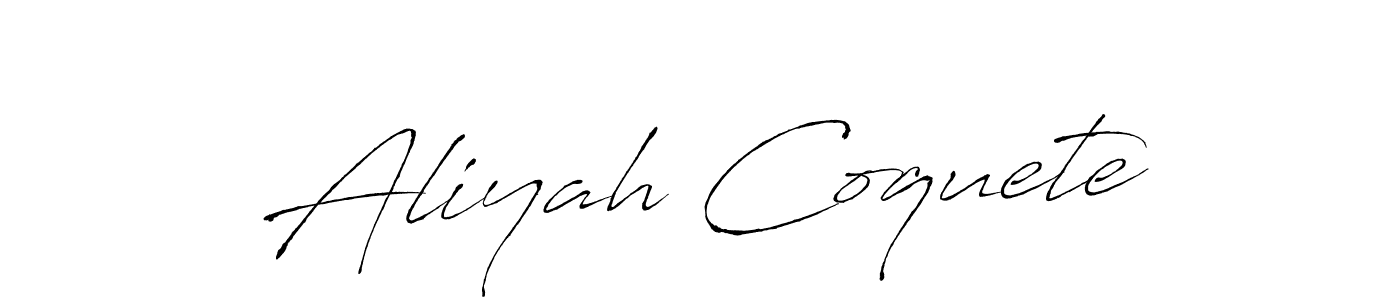 Design your own signature with our free online signature maker. With this signature software, you can create a handwritten (Antro_Vectra) signature for name Aliyah Coquete. Aliyah Coquete signature style 6 images and pictures png
