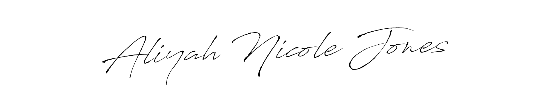 You should practise on your own different ways (Antro_Vectra) to write your name (Aliyah Nicole Jones) in signature. don't let someone else do it for you. Aliyah Nicole Jones signature style 6 images and pictures png