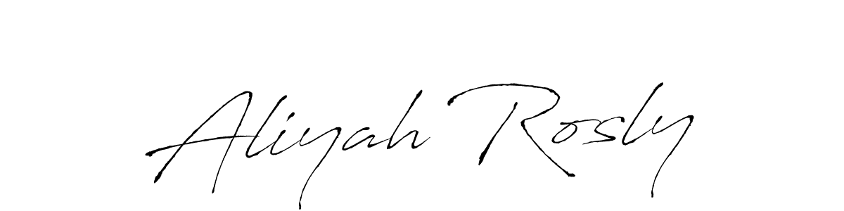 Aliyah Rosly stylish signature style. Best Handwritten Sign (Antro_Vectra) for my name. Handwritten Signature Collection Ideas for my name Aliyah Rosly. Aliyah Rosly signature style 6 images and pictures png