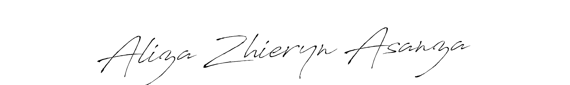 Make a beautiful signature design for name Aliza Zhieryn Asanza. With this signature (Antro_Vectra) style, you can create a handwritten signature for free. Aliza Zhieryn Asanza signature style 6 images and pictures png