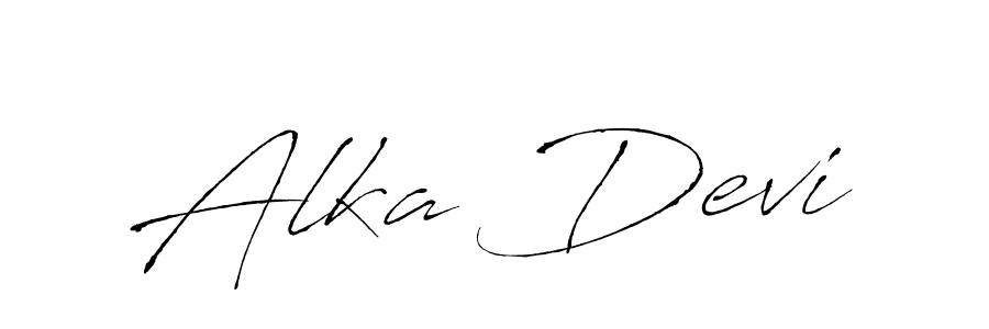 How to make Alka Devi name signature. Use Antro_Vectra style for creating short signs online. This is the latest handwritten sign. Alka Devi signature style 6 images and pictures png