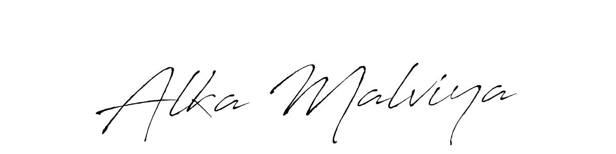 Make a beautiful signature design for name Alka Malviya. With this signature (Antro_Vectra) style, you can create a handwritten signature for free. Alka Malviya signature style 6 images and pictures png