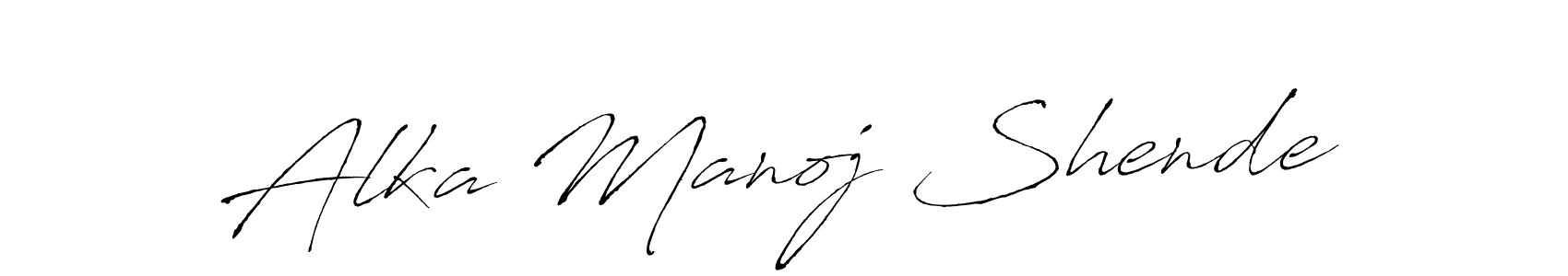 How to make Alka Manoj Shende signature? Antro_Vectra is a professional autograph style. Create handwritten signature for Alka Manoj Shende name. Alka Manoj Shende signature style 6 images and pictures png