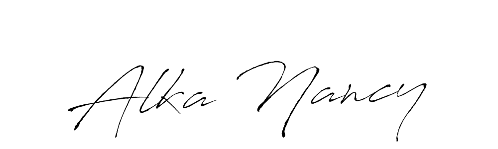 Use a signature maker to create a handwritten signature online. With this signature software, you can design (Antro_Vectra) your own signature for name Alka Nancy. Alka Nancy signature style 6 images and pictures png