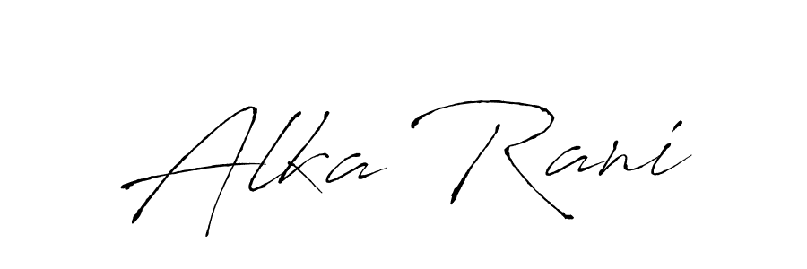 How to make Alka Rani name signature. Use Antro_Vectra style for creating short signs online. This is the latest handwritten sign. Alka Rani signature style 6 images and pictures png