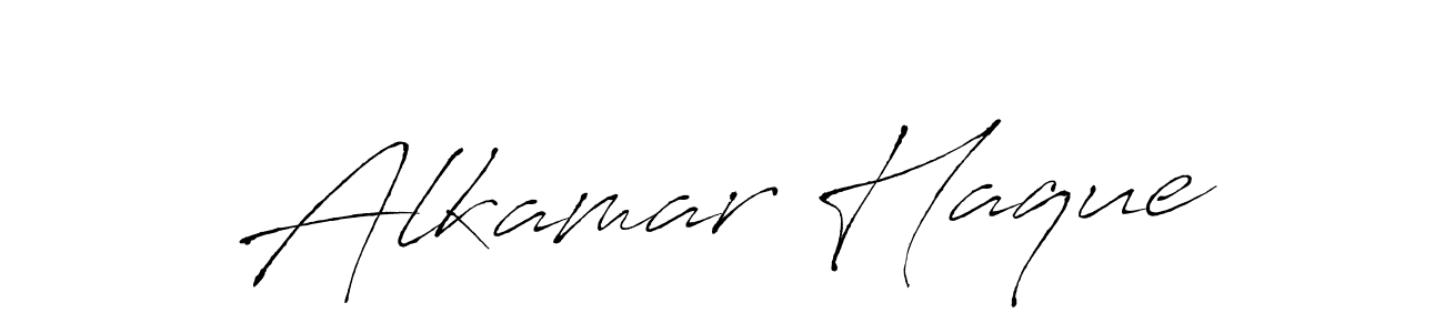 Make a beautiful signature design for name Alkamar Haque. With this signature (Antro_Vectra) style, you can create a handwritten signature for free. Alkamar Haque signature style 6 images and pictures png