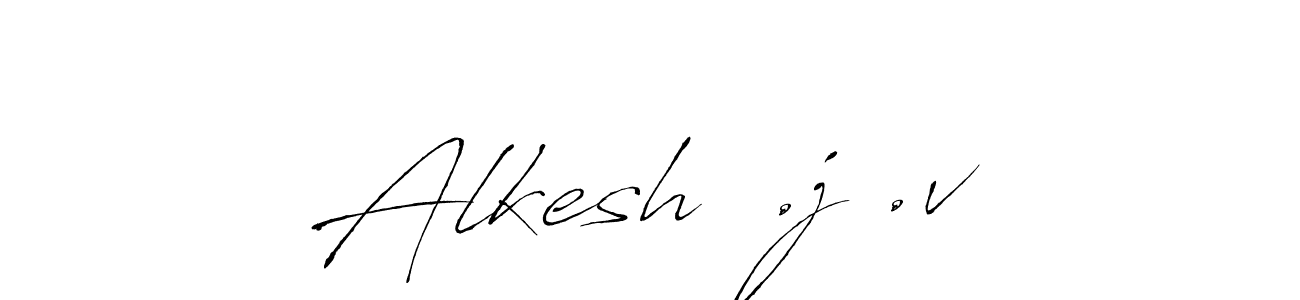 Antro_Vectra is a professional signature style that is perfect for those who want to add a touch of class to their signature. It is also a great choice for those who want to make their signature more unique. Get Alkesh  .j .v name to fancy signature for free. Alkesh  .j .v signature style 6 images and pictures png