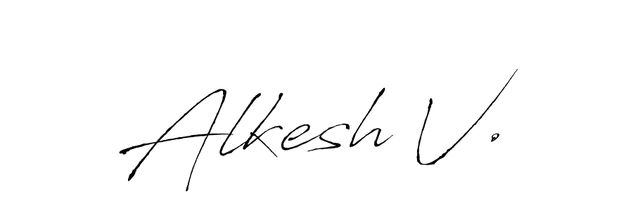 You should practise on your own different ways (Antro_Vectra) to write your name (Alkesh V.) in signature. don't let someone else do it for you. Alkesh V. signature style 6 images and pictures png
