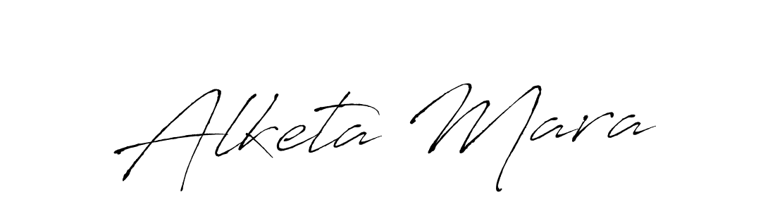 How to make Alketa Mara name signature. Use Antro_Vectra style for creating short signs online. This is the latest handwritten sign. Alketa Mara signature style 6 images and pictures png