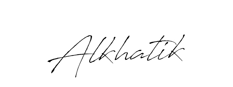 Design your own signature with our free online signature maker. With this signature software, you can create a handwritten (Antro_Vectra) signature for name Alkhatik. Alkhatik signature style 6 images and pictures png