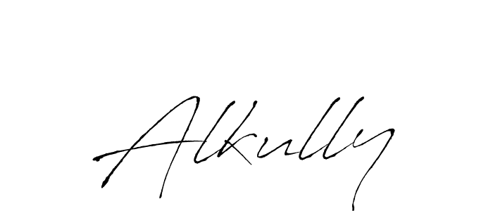 Design your own signature with our free online signature maker. With this signature software, you can create a handwritten (Antro_Vectra) signature for name Alkully. Alkully signature style 6 images and pictures png