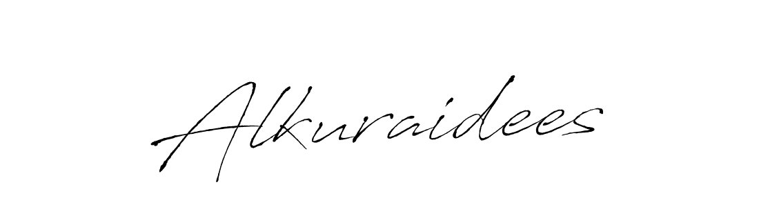 How to make Alkuraidees name signature. Use Antro_Vectra style for creating short signs online. This is the latest handwritten sign. Alkuraidees signature style 6 images and pictures png