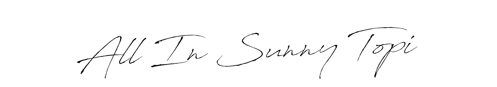 Similarly Antro_Vectra is the best handwritten signature design. Signature creator online .You can use it as an online autograph creator for name All In Sunny Topi. All In Sunny Topi signature style 6 images and pictures png