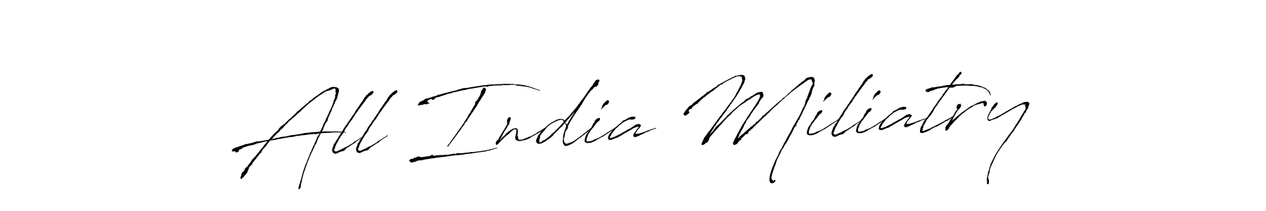 if you are searching for the best signature style for your name All India Miliatry. so please give up your signature search. here we have designed multiple signature styles  using Antro_Vectra. All India Miliatry signature style 6 images and pictures png