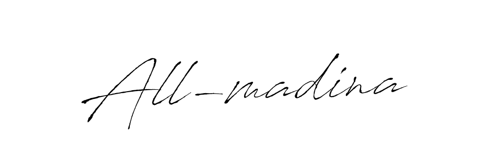 Create a beautiful signature design for name All-madina. With this signature (Antro_Vectra) fonts, you can make a handwritten signature for free. All-madina signature style 6 images and pictures png