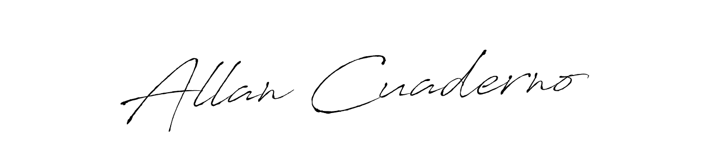 How to make Allan Cuaderno name signature. Use Antro_Vectra style for creating short signs online. This is the latest handwritten sign. Allan Cuaderno signature style 6 images and pictures png