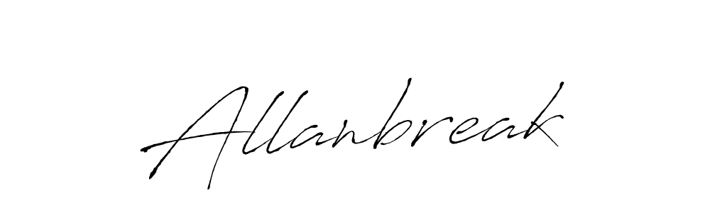 Design your own signature with our free online signature maker. With this signature software, you can create a handwritten (Antro_Vectra) signature for name Allanbreak. Allanbreak signature style 6 images and pictures png