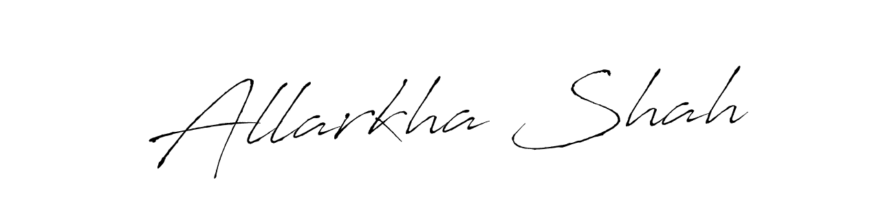 Create a beautiful signature design for name Allarkha Shah. With this signature (Antro_Vectra) fonts, you can make a handwritten signature for free. Allarkha Shah signature style 6 images and pictures png