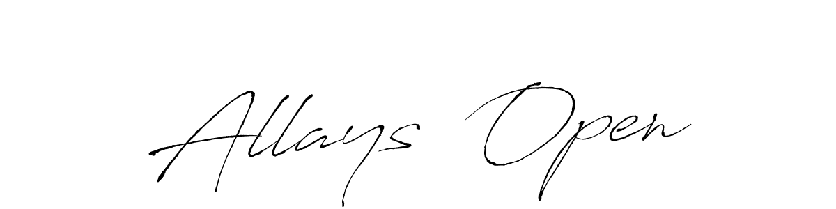 Use a signature maker to create a handwritten signature online. With this signature software, you can design (Antro_Vectra) your own signature for name Allays  Open. Allays  Open signature style 6 images and pictures png