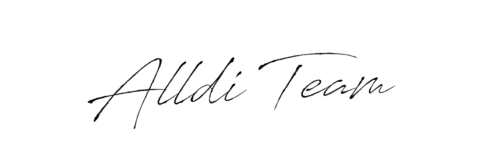 Design your own signature with our free online signature maker. With this signature software, you can create a handwritten (Antro_Vectra) signature for name Alldi Team. Alldi Team signature style 6 images and pictures png