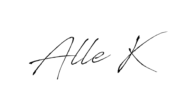 Use a signature maker to create a handwritten signature online. With this signature software, you can design (Antro_Vectra) your own signature for name Alle K. Alle K signature style 6 images and pictures png