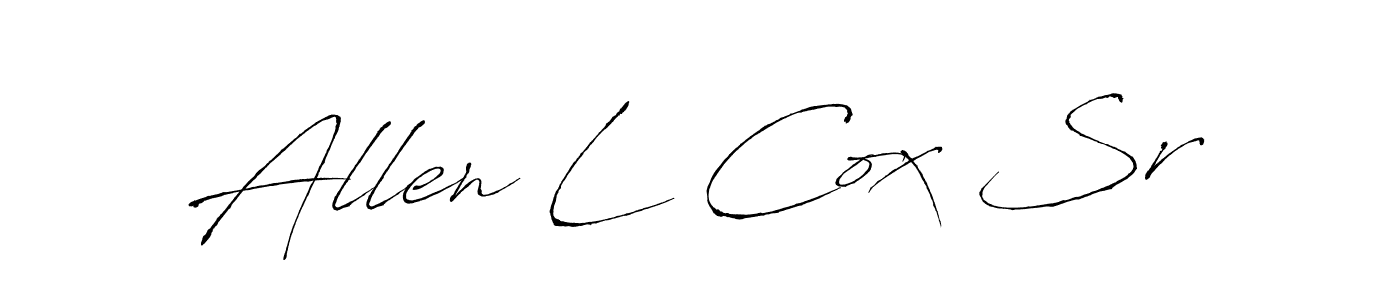 The best way (Antro_Vectra) to make a short signature is to pick only two or three words in your name. The name Allen L Cox Sr include a total of six letters. For converting this name. Allen L Cox Sr signature style 6 images and pictures png