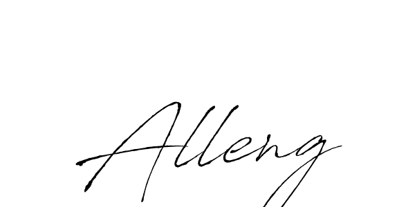 Use a signature maker to create a handwritten signature online. With this signature software, you can design (Antro_Vectra) your own signature for name Alleng. Alleng signature style 6 images and pictures png