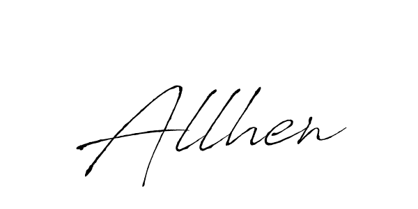 How to make Allhen signature? Antro_Vectra is a professional autograph style. Create handwritten signature for Allhen name. Allhen signature style 6 images and pictures png