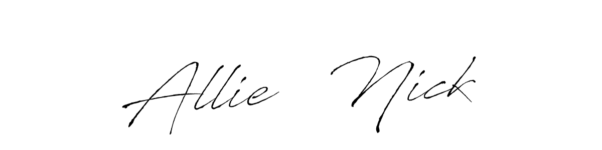 Make a beautiful signature design for name Allie   Nick. With this signature (Antro_Vectra) style, you can create a handwritten signature for free. Allie   Nick signature style 6 images and pictures png