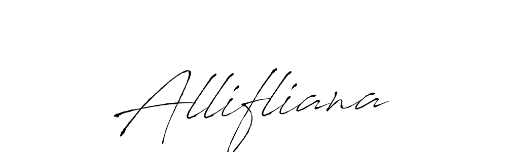 Create a beautiful signature design for name Allifliana. With this signature (Antro_Vectra) fonts, you can make a handwritten signature for free. Allifliana signature style 6 images and pictures png