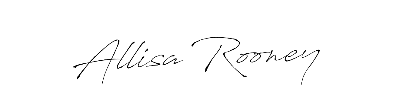 How to make Allisa Rooney name signature. Use Antro_Vectra style for creating short signs online. This is the latest handwritten sign. Allisa Rooney signature style 6 images and pictures png