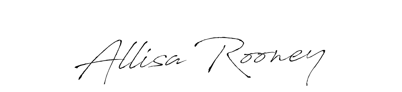 How to make Allisa Rooney name signature. Use Antro_Vectra style for creating short signs online. This is the latest handwritten sign. Allisa Rooney signature style 6 images and pictures png