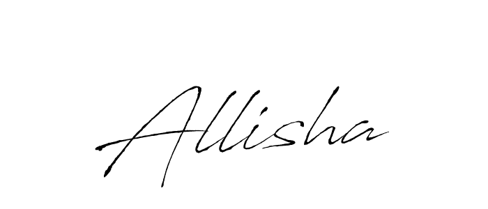 Make a beautiful signature design for name Allisha. With this signature (Antro_Vectra) style, you can create a handwritten signature for free. Allisha signature style 6 images and pictures png