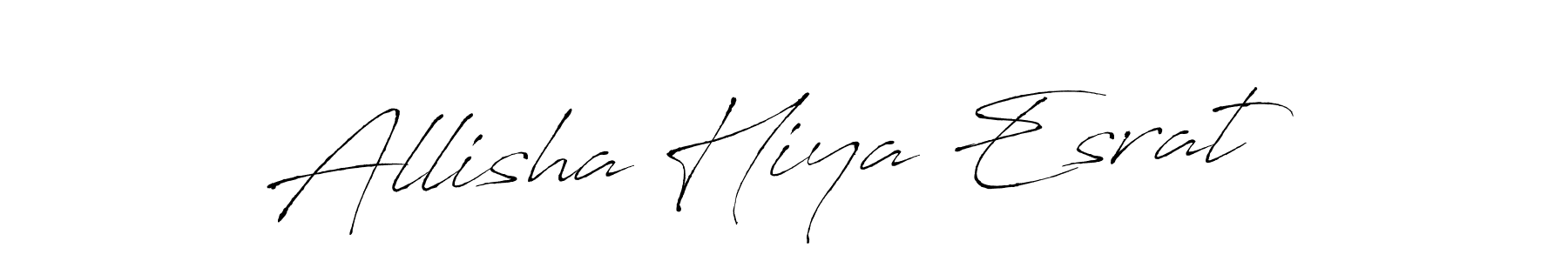 Antro_Vectra is a professional signature style that is perfect for those who want to add a touch of class to their signature. It is also a great choice for those who want to make their signature more unique. Get Allisha Hiya Esrat name to fancy signature for free. Allisha Hiya Esrat signature style 6 images and pictures png