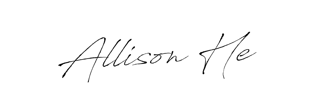 Make a beautiful signature design for name Allison He. With this signature (Antro_Vectra) style, you can create a handwritten signature for free. Allison He signature style 6 images and pictures png