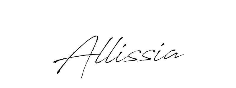 Design your own signature with our free online signature maker. With this signature software, you can create a handwritten (Antro_Vectra) signature for name Allissia. Allissia signature style 6 images and pictures png