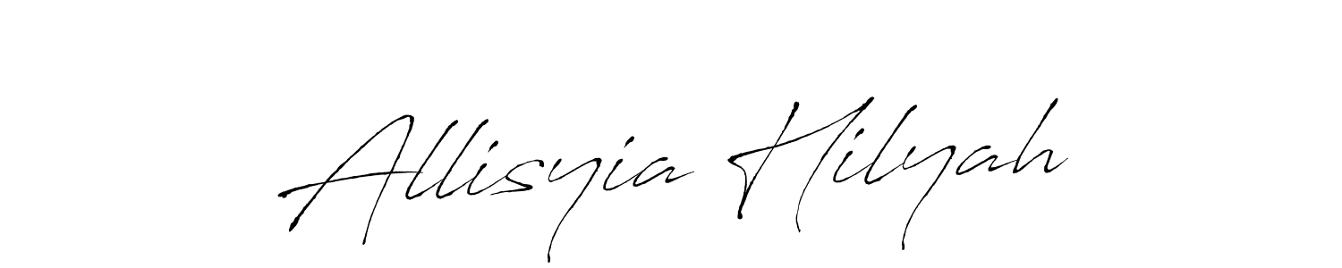 if you are searching for the best signature style for your name Allisyia Hilyah. so please give up your signature search. here we have designed multiple signature styles  using Antro_Vectra. Allisyia Hilyah signature style 6 images and pictures png