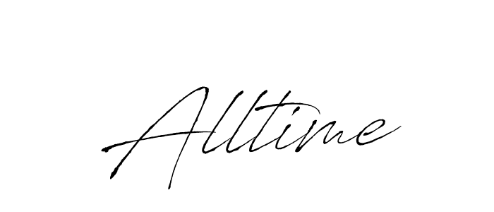 Use a signature maker to create a handwritten signature online. With this signature software, you can design (Antro_Vectra) your own signature for name Alltime. Alltime signature style 6 images and pictures png