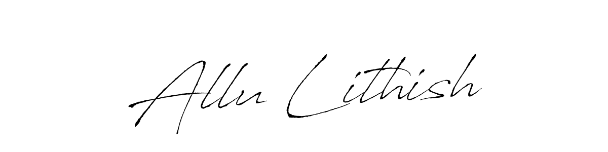 Antro_Vectra is a professional signature style that is perfect for those who want to add a touch of class to their signature. It is also a great choice for those who want to make their signature more unique. Get Allu Lithish name to fancy signature for free. Allu Lithish signature style 6 images and pictures png
