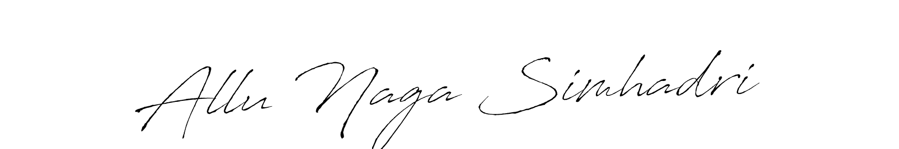 Antro_Vectra is a professional signature style that is perfect for those who want to add a touch of class to their signature. It is also a great choice for those who want to make their signature more unique. Get Allu Naga Simhadri name to fancy signature for free. Allu Naga Simhadri signature style 6 images and pictures png