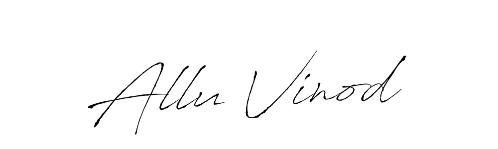 Create a beautiful signature design for name Allu Vinod. With this signature (Antro_Vectra) fonts, you can make a handwritten signature for free. Allu Vinod signature style 6 images and pictures png