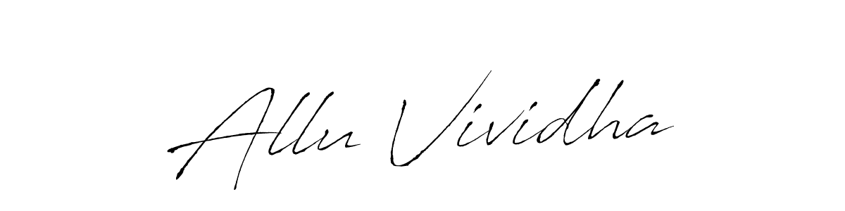 if you are searching for the best signature style for your name Allu Vividha. so please give up your signature search. here we have designed multiple signature styles  using Antro_Vectra. Allu Vividha signature style 6 images and pictures png