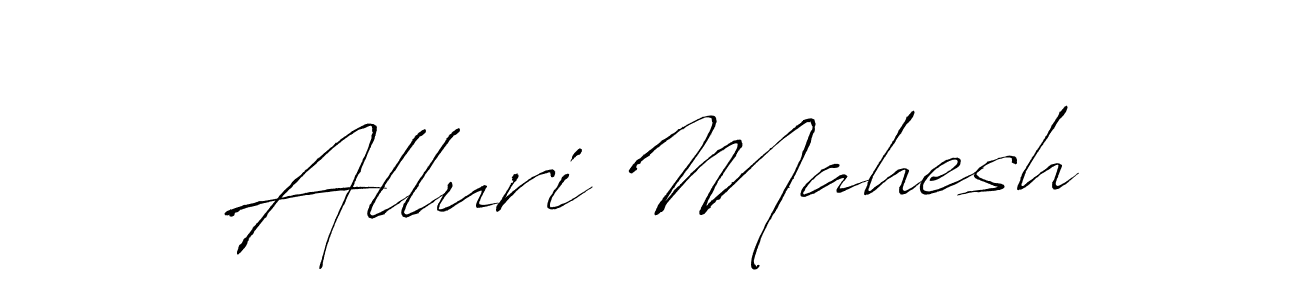 How to make Alluri Mahesh name signature. Use Antro_Vectra style for creating short signs online. This is the latest handwritten sign. Alluri Mahesh signature style 6 images and pictures png