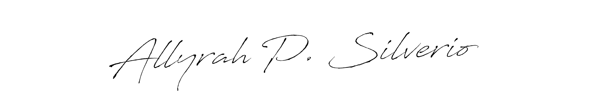 You should practise on your own different ways (Antro_Vectra) to write your name (Allyrah P. Silverio) in signature. don't let someone else do it for you. Allyrah P. Silverio signature style 6 images and pictures png