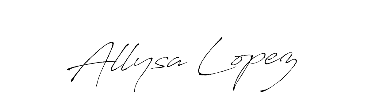 The best way (Antro_Vectra) to make a short signature is to pick only two or three words in your name. The name Allysa Lopez include a total of six letters. For converting this name. Allysa Lopez signature style 6 images and pictures png