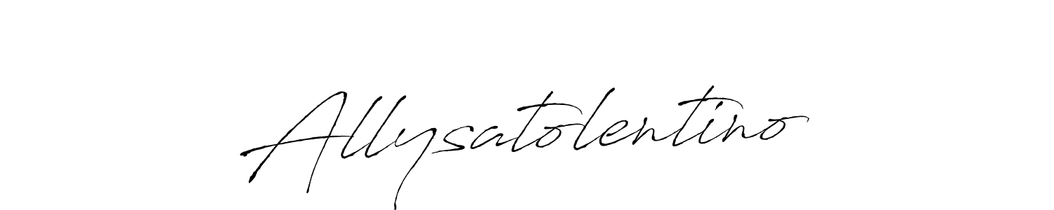 Make a beautiful signature design for name Allysatolentino. With this signature (Antro_Vectra) style, you can create a handwritten signature for free. Allysatolentino signature style 6 images and pictures png