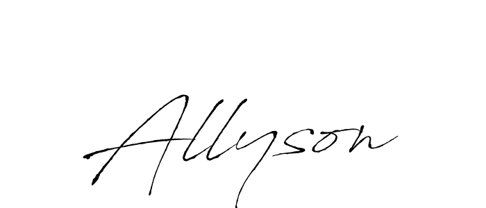 Create a beautiful signature design for name Allyson. With this signature (Antro_Vectra) fonts, you can make a handwritten signature for free. Allyson signature style 6 images and pictures png