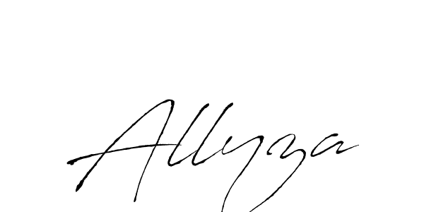 Make a beautiful signature design for name Allyza. With this signature (Antro_Vectra) style, you can create a handwritten signature for free. Allyza signature style 6 images and pictures png
