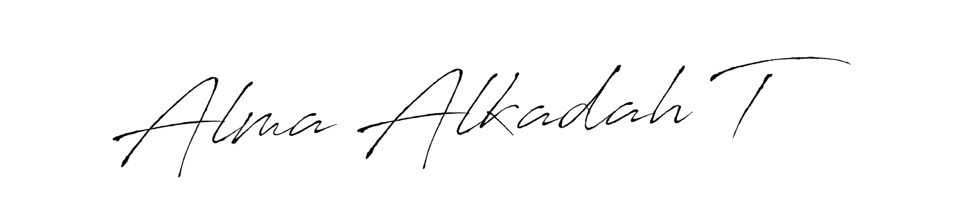 if you are searching for the best signature style for your name Alma Alkadah T. so please give up your signature search. here we have designed multiple signature styles  using Antro_Vectra. Alma Alkadah T signature style 6 images and pictures png